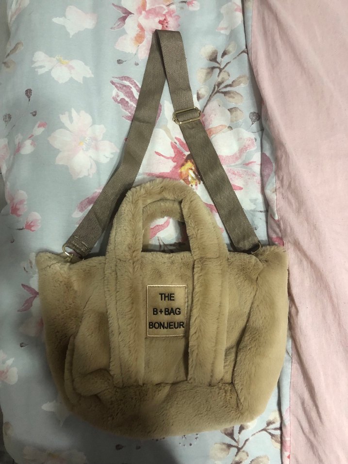 Bej Peluş Kadın Çanta - Görsel 3