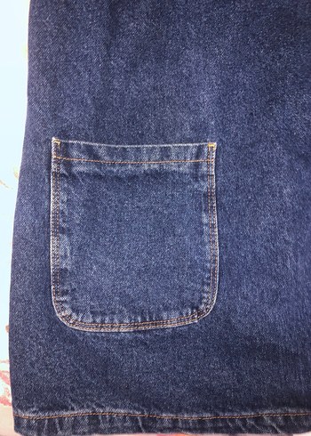 Kadın Lacivert Denim  Salopet - Görsel 4