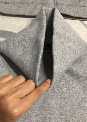 Gri Yüksek Yakalı Kadın Sweatshirt - Görsel 2