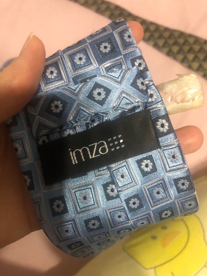 Mavi Gri Desenli Erkek Kravat - Görsel 2