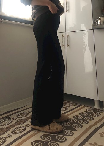 Siyah Kadın jean İspanyol Paça Pantolon - Görsel 5