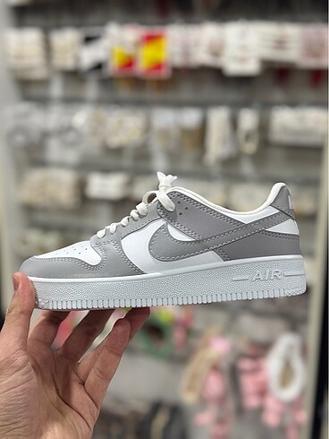 Nike dunk low spor ayakkabı gri beyaz
