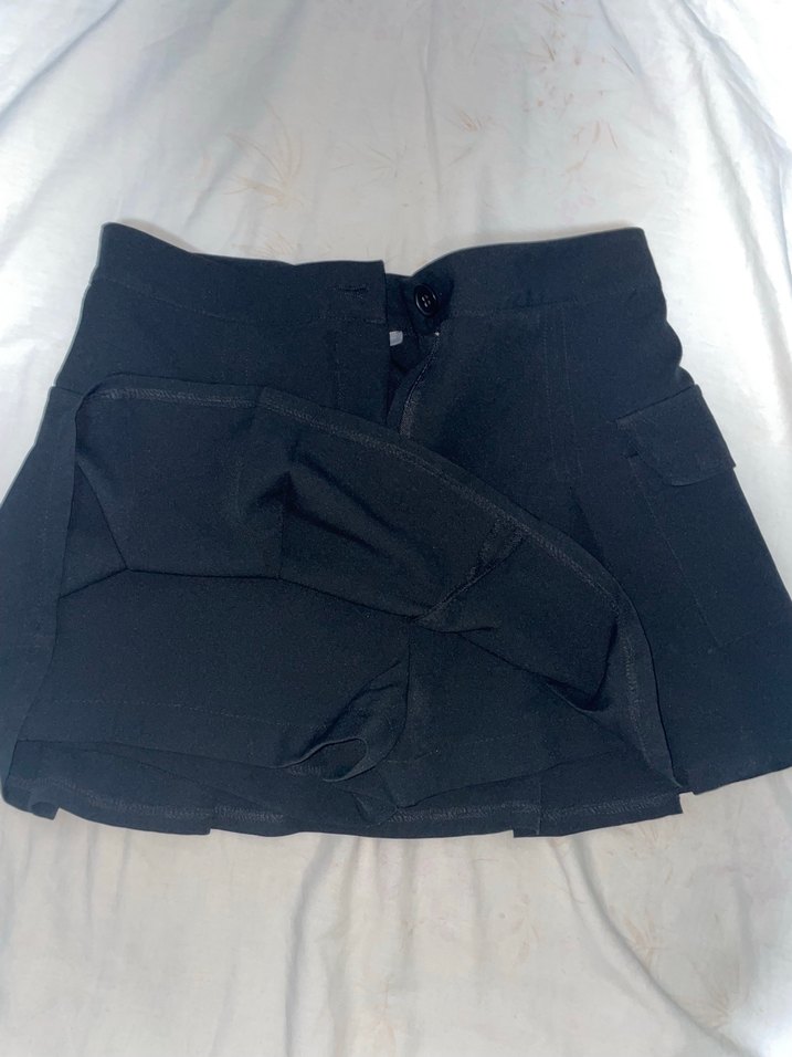 Siyah Pilili Kadın Mini Etek - Görsel 2