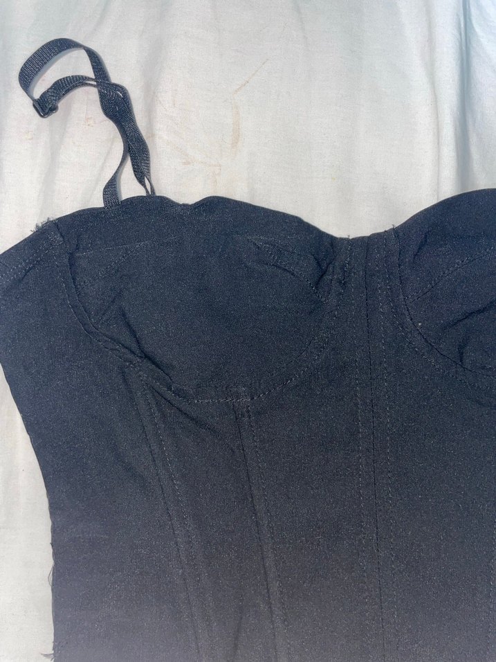 Siyah Straplez Gotik Büstiyer - Görsel 2