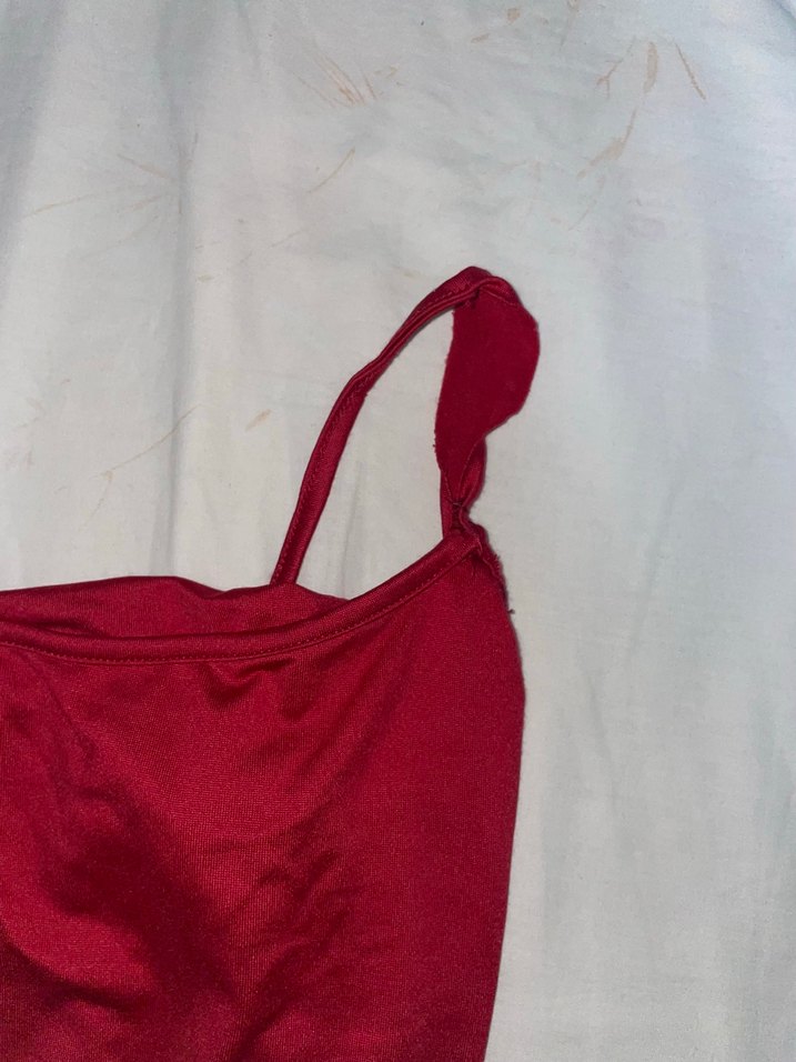 Kırmızı İp Askılı Kadın body - Görsel 2