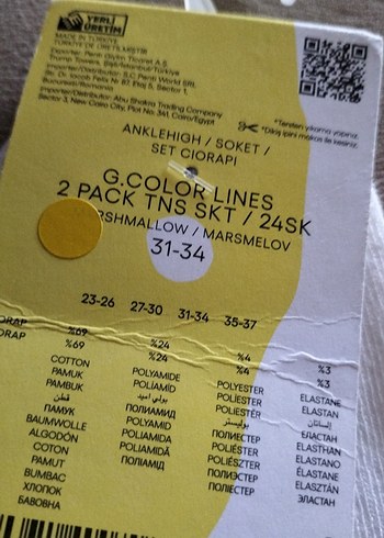 Pembe ve beyaz Pamuklu Çorap penti - Görsel 5