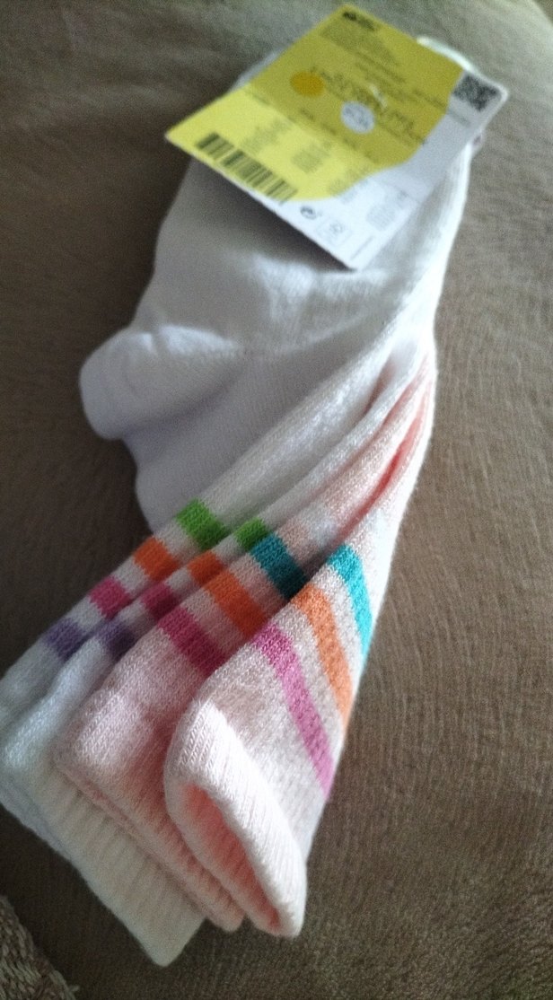 Pembe ve beyaz Pamuklu Çorap penti - Görsel 3