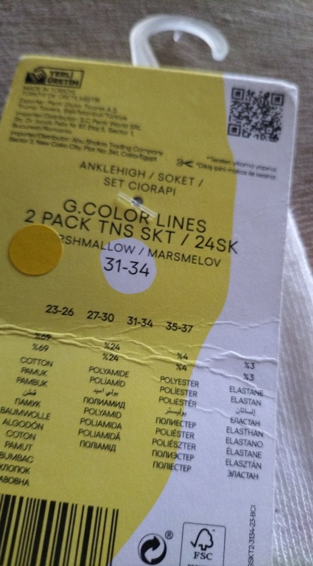 Pembe ve beyaz Pamuklu Çorap penti - Görsel 4