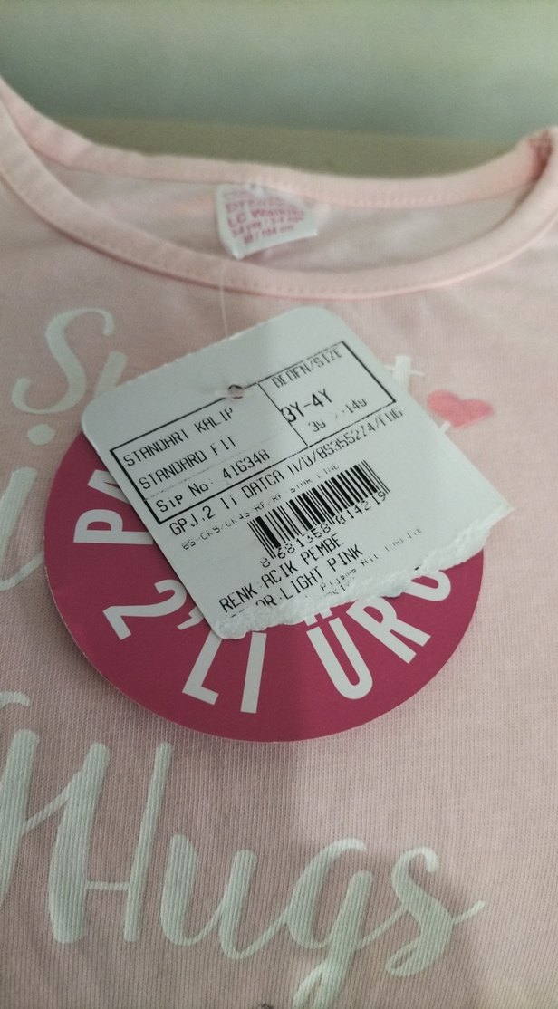 Uzun Kollu Pamuklu Pijama Takımı 3_4 yas - Görsel 4