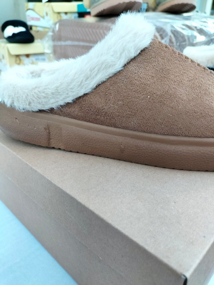 Dolgu topuk ev terliği taba siyah gri - Görsel 2