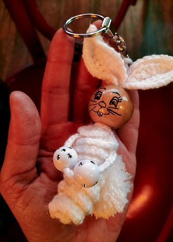 El Yapımı Bohem Tavşan Anahtarlık Tek adet fiyatı - Görsel 4