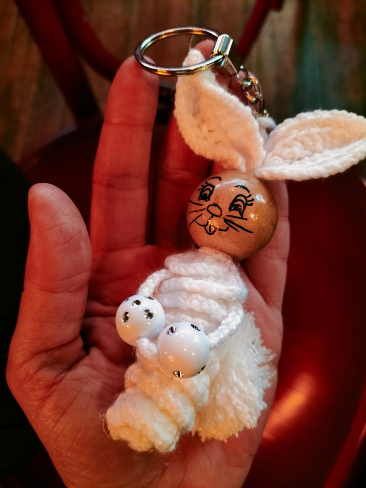 El Yapımı Bohem Tavşan Anahtarlık Tek adet fiyatı - Görsel 4