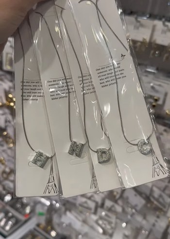 Harf kolye çelik zincir zirkon taşlı - Görsel 6