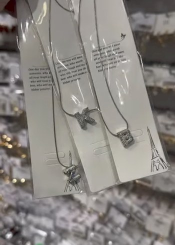 Harf kolye çelik zincir zirkon taşlı - Görsel 5