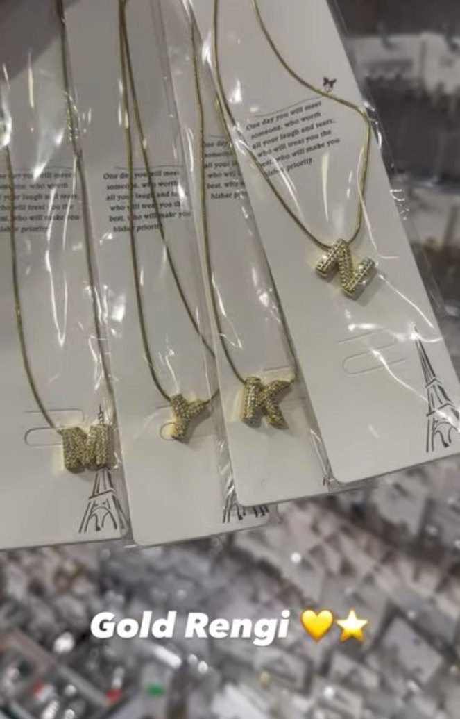 Harf kolye çelik zincir zirkon taşlı - Görsel 3