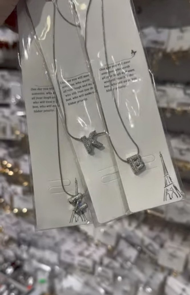 Harf kolye çelik zincir zirkon taşlı - Görsel 5