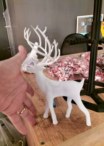 Beyaz Geyik Biblo önü içi boş - Görsel 2