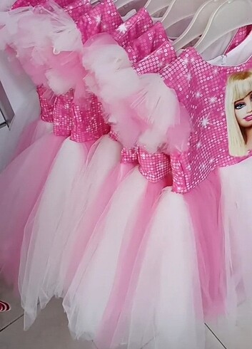 5 Yaş Beden çeşitli Renk Barbie tütülü elbise payetli