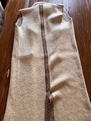 Triko kalın uzun yelek - Görsel 4