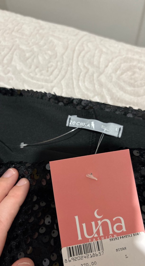 Parlak Siyah Mini Etek - Görsel 2