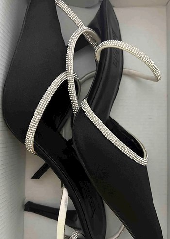 Siyah Yılan Desenli Stiletto Topuklu Kadın Ayakkabı - Görsel 3