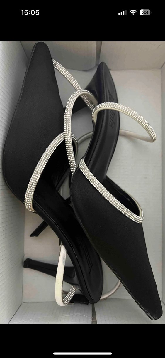 Siyah Yılan Desenli Stiletto Topuklu Kadın Ayakkabı - Görsel 3