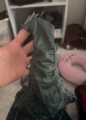 Kadın Haki Fırfırlı İpli Bikini Altı - Görsel 4