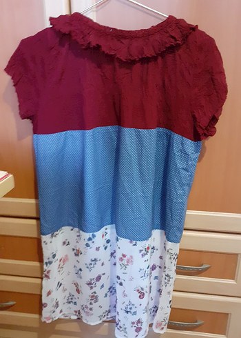 xl Beden Volanlı, V Yakalı Bohem Tunik