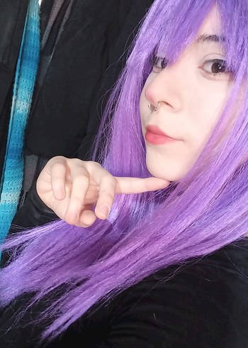 Mor Cosplay Peruk - Görsel 2