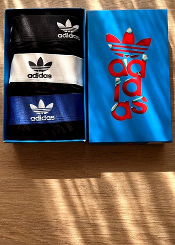 Erkek Adidas Baskılı Atletik 3'lü Boxer Seti