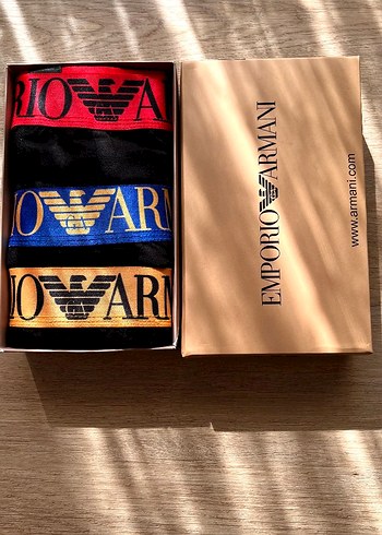 Emporio Armani Çok Renkli Baskılı 3'lü Erkek Boxer