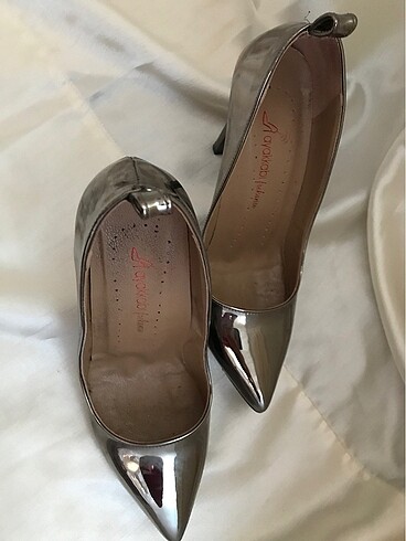 37 Beden gri Renk Gümüş stiletto