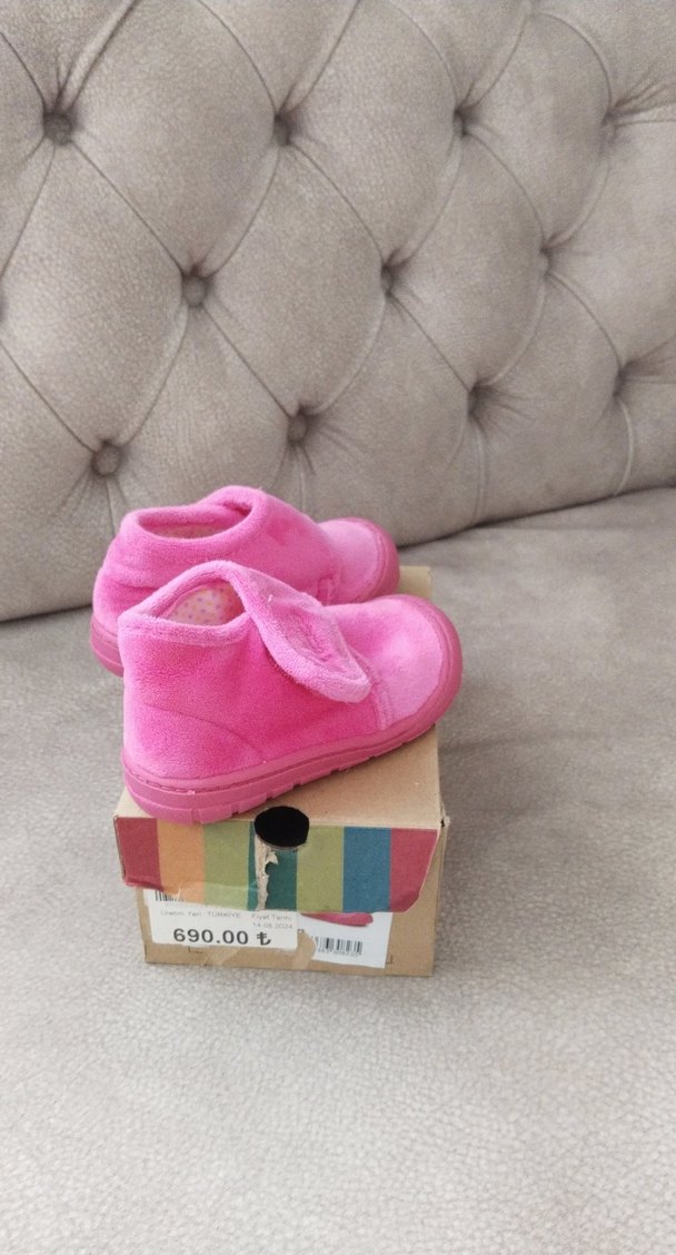 Kız Çocuk Pembe Polar Ev Terliği - Görsel 5