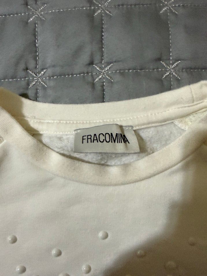 Kız Çocuk Beyaz Nakışlı Örgü Sweatshirt - Görsel 5