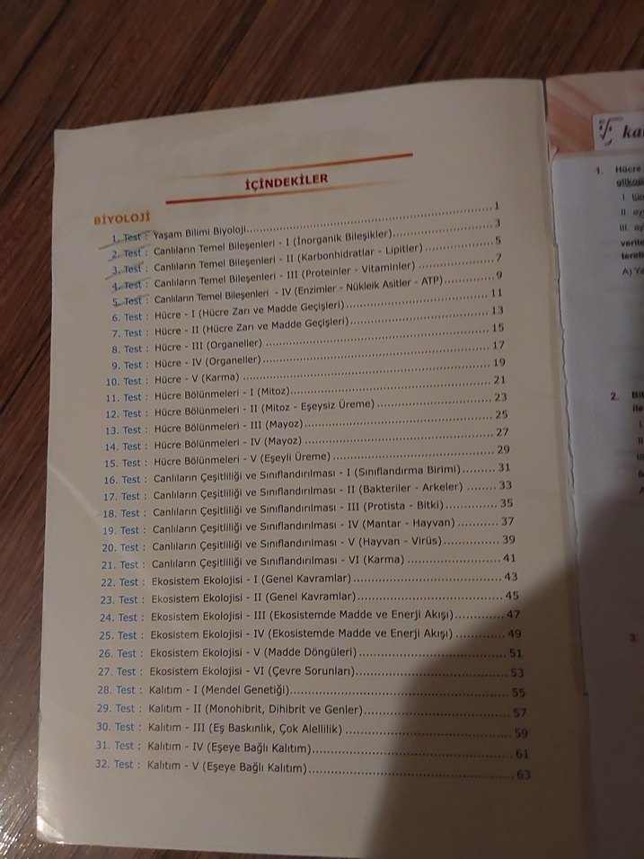 Sayısal TYT Biyoloji Soru Bankası - Karekök - Görsel 2