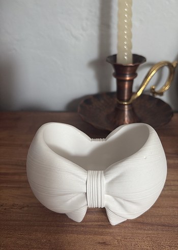 Fiyonk Tasarım Dekor Saksı  Mat Beyaz Alçı, El Yapımı - Görsel 4