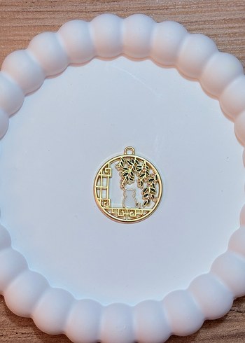 Kedi detaylı gold kolye ucu - Görsel 9