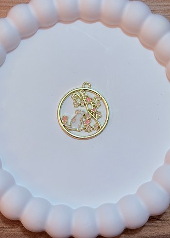 Kedi detaylı gold kolye ucu - Görsel 7