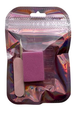 Pembe Takma Tırnak Bakım Seti - Görsel 2