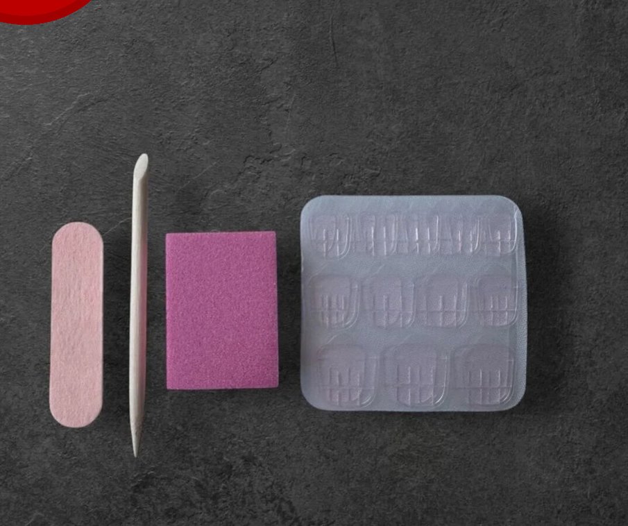 Pembe Takma Tırnak Bakım Seti - Görsel 3