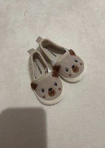LC Waikiki Kahverengi Nakışlı Erkek Bebek İlk Adım Ayakkabısı