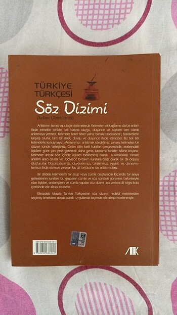  Türkiye Türkçesi Söz Dizimi (Kelime Çözümlemeli)