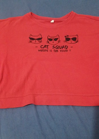 Kız Çocuk Uzun Kollu Kırmızı Baskılı Tişört - Görsel 5