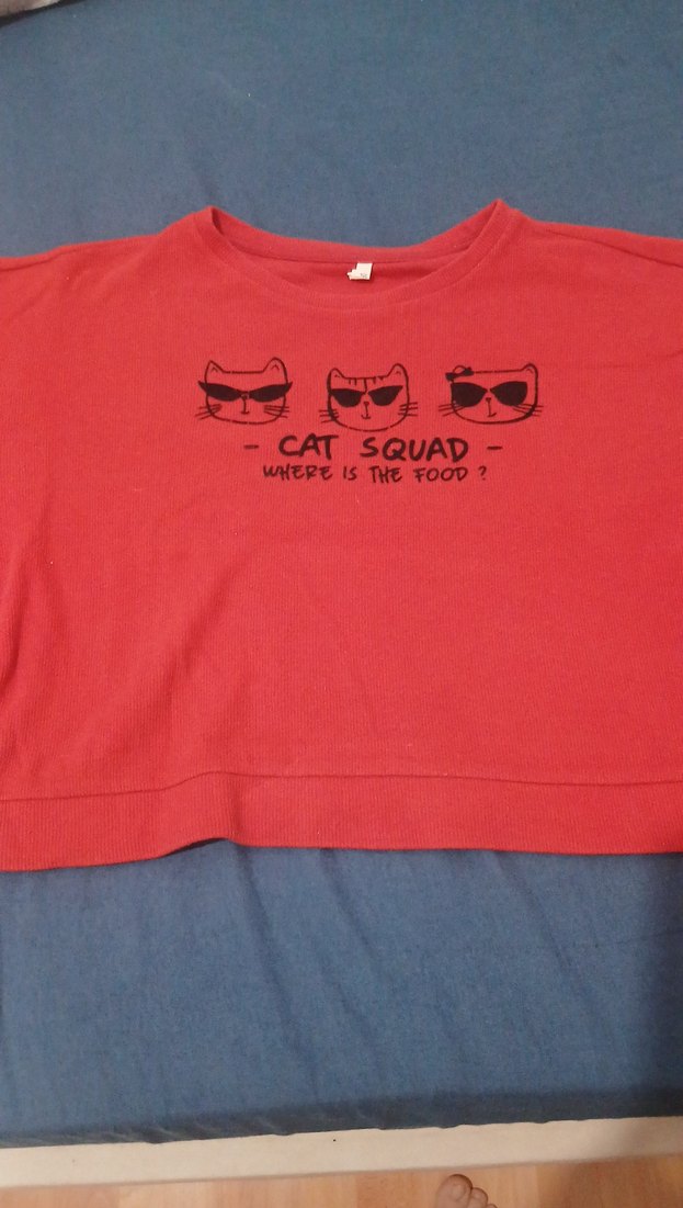 Kız Çocuk Uzun Kollu Kırmızı Baskılı Tişört - Görsel 5