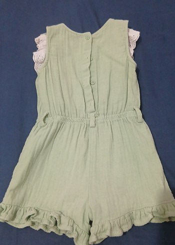 Kız Çocuk Fırfırlı Keten Tulum - Görsel 3