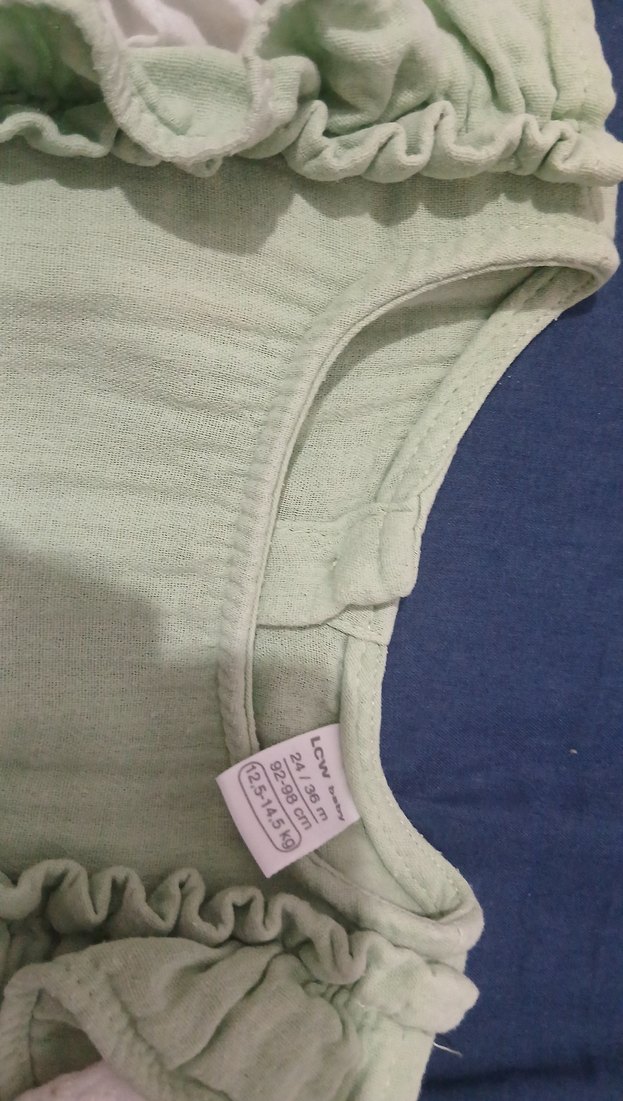 Kız Çocuk Fırfırlı Keten Tulum - Görsel 4