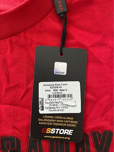 m Beden Orijinal galatasaray tshirt