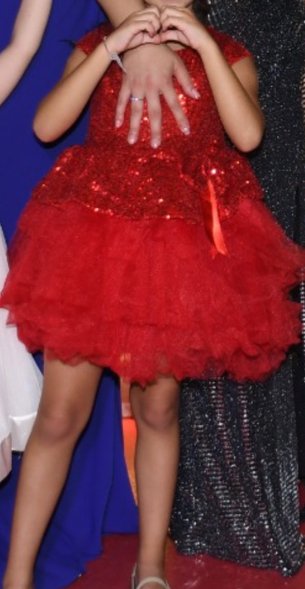 Çocuk kısa payetli abiye - Görsel 4