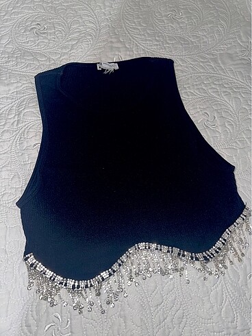 m Beden Zara taşlı crop
