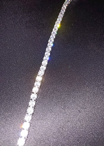 Beyaz Parlak Taşlı Kadın Bileklik - Görsel 5